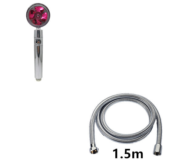 Pommeau de douche à hélice avec bouton d'arrêt et filtre en coton, buse de douche à main haute pression turbocompressée