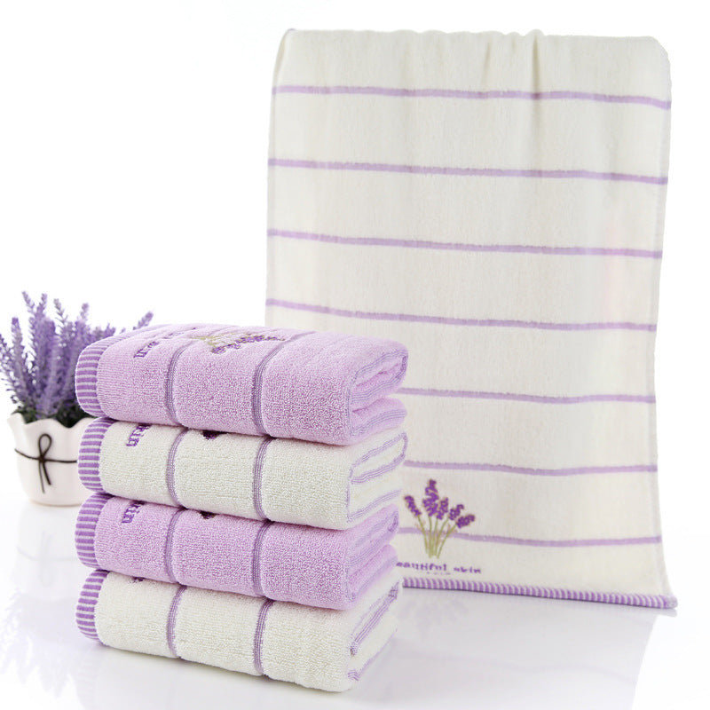 Serviette de lavage du visage brodée en pur coton à 32 brins