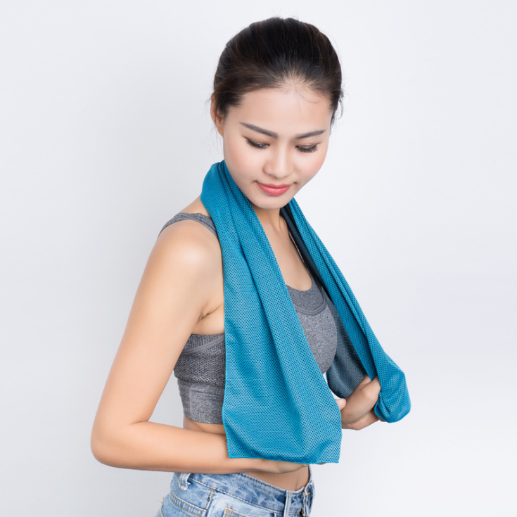 Professional Sports Quick-Drying Cooling Towel - Microfiber Spandex Blend (30x100cm, Chemical-Free Physical Cooling)