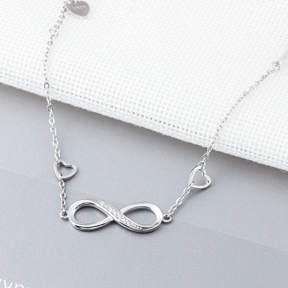 Infinite Love 925 Sterling Silver Armband För Kvinnor Justerbara Bröllop Armband & Armband Jubileumspresentjuvel
