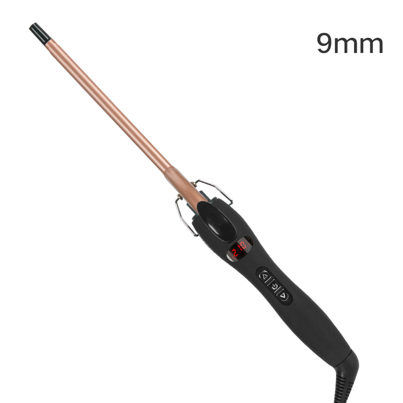 Wet & Dry Anti-Skid Hair Curling Stick - 9mm - Eco-Friendly Alloy - 15 Temperature Steps - 1-2 Min Styling