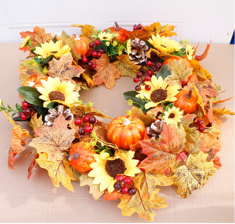 Guirlande de Simulation de citrouille, feuille de givre, Halloween, Thanksgiving, automne, accessoires de décoration pour la maison
