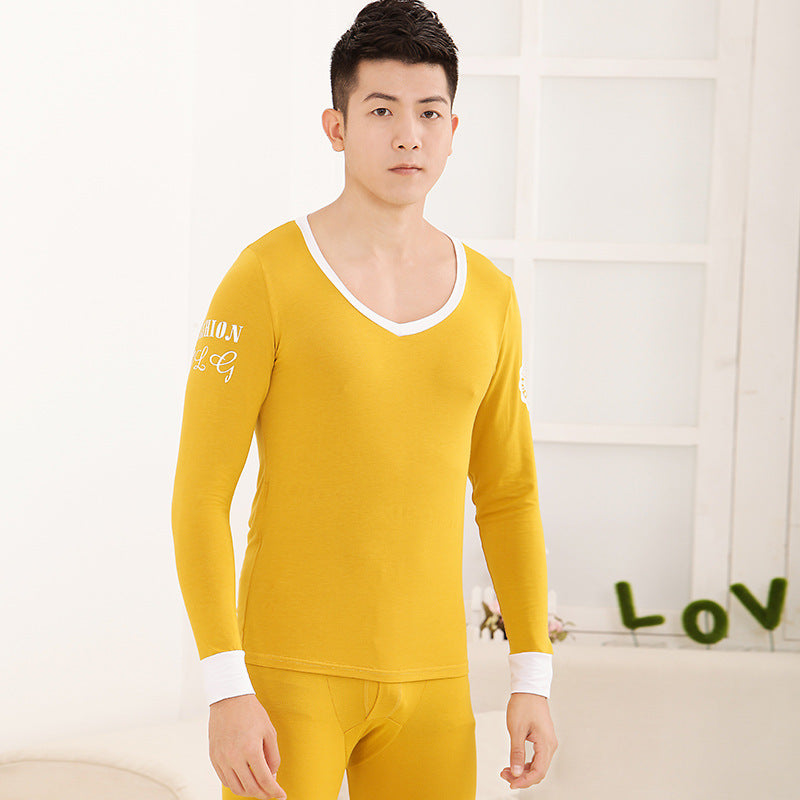 Men's tights Modal basic round neck thermal underwear set