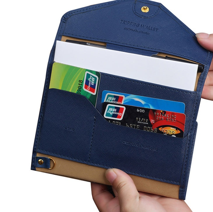 Multifunctional Travel Bag Passport Foldable Credit Card Holder Money Wallet ID Document Flight Ticket License Bag