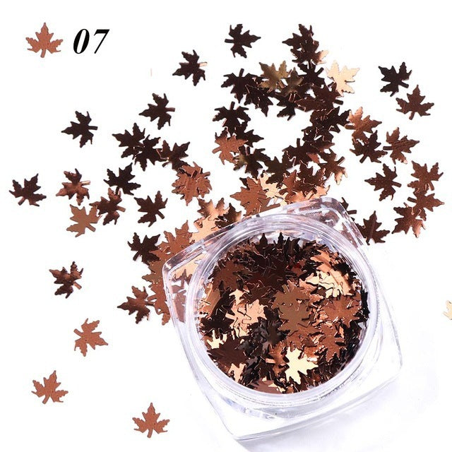 Autumn Maple Leaf 3D Sequins - Mixed Color Gradient | Leaf Drop Design 1 Box Set