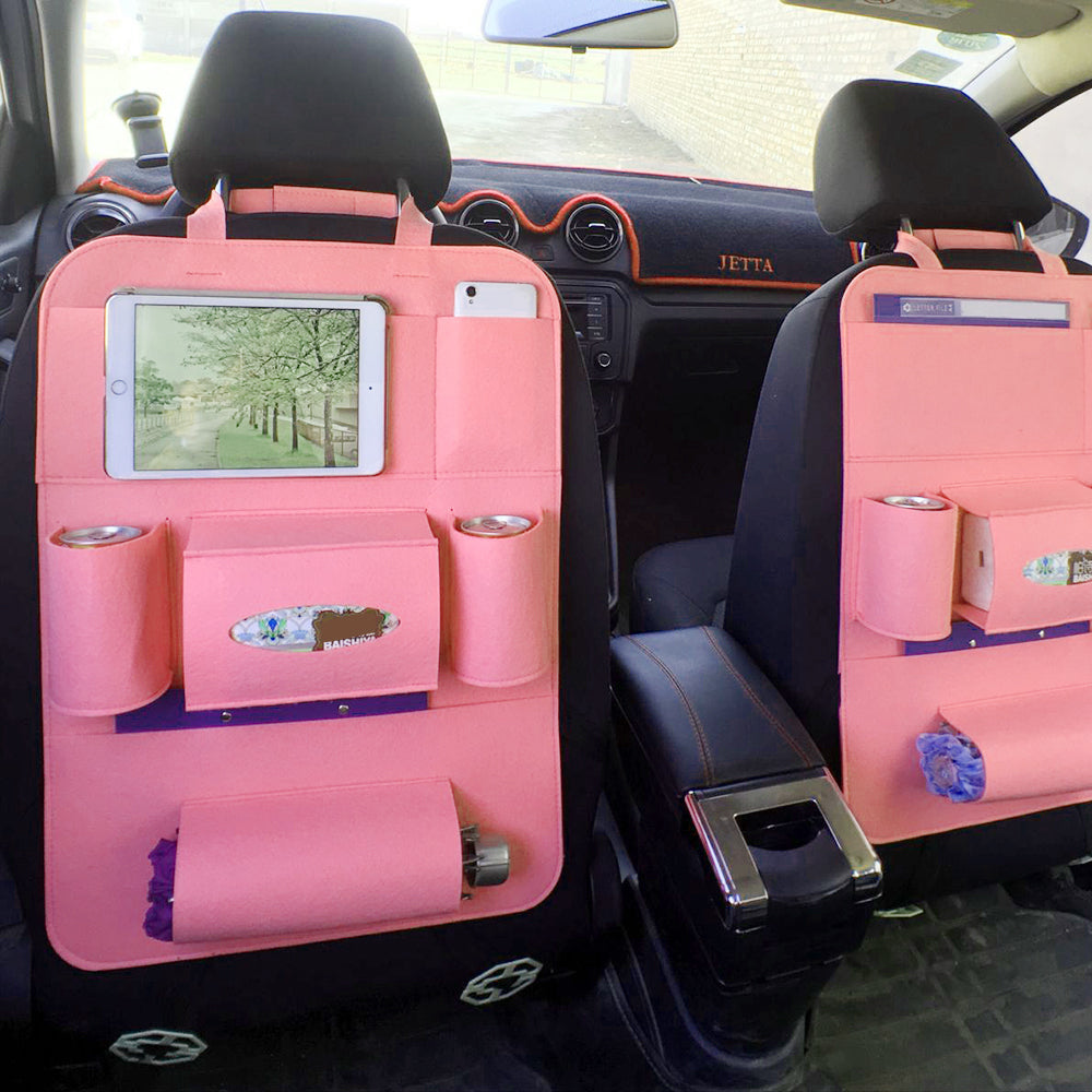 Auto Bil Baksäte Organizer Bil-Styling Hållare Multi-Pocket Seat Ull Filt Förvaring Multifunktion Fordonstillbehör Väska