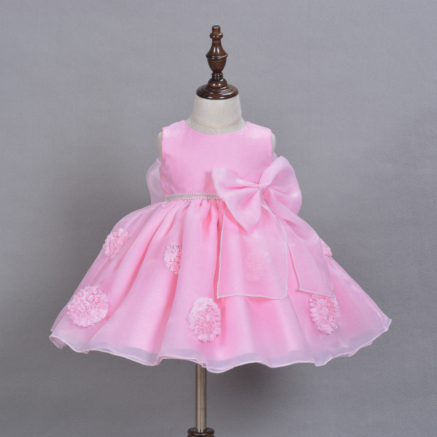 Spring/Summer Infant Baby Child Princess Dress - Pink Flower Girl Dress