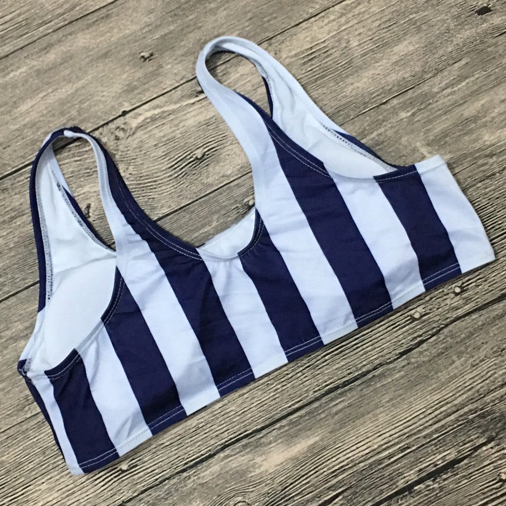 Sexig randig delad bikini i Europa och Amerika