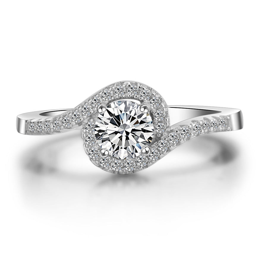 C it all Platinum Twisted Micro Pave Ring – Silver