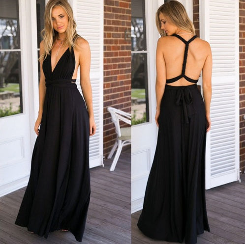 Robe Maxi Boho Convertible à Bandage pour Femmes