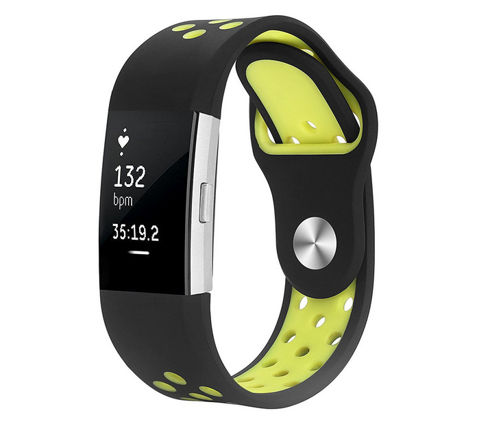 Fitbit Strap Charge2 Bracelet en silicone à trou rond monochrome
