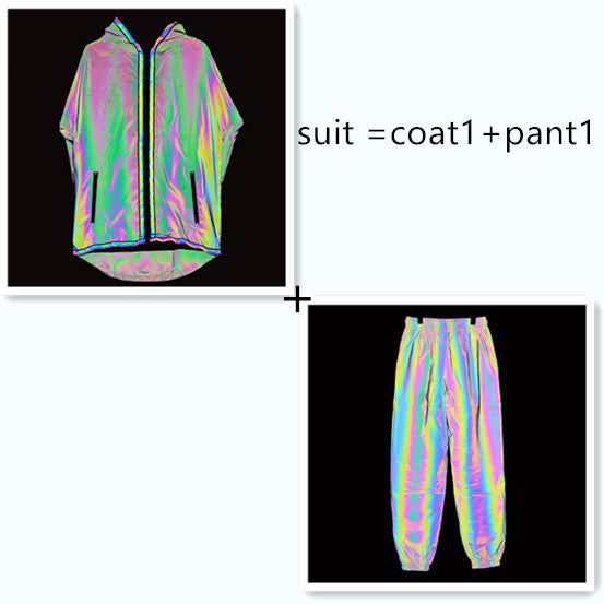 Pantalon réfléchissant sept couleurs pour hommes, automne et hiver, pantalon de jogging de danse de rue, unisexe, pour Couple, Hip Hop, Punk