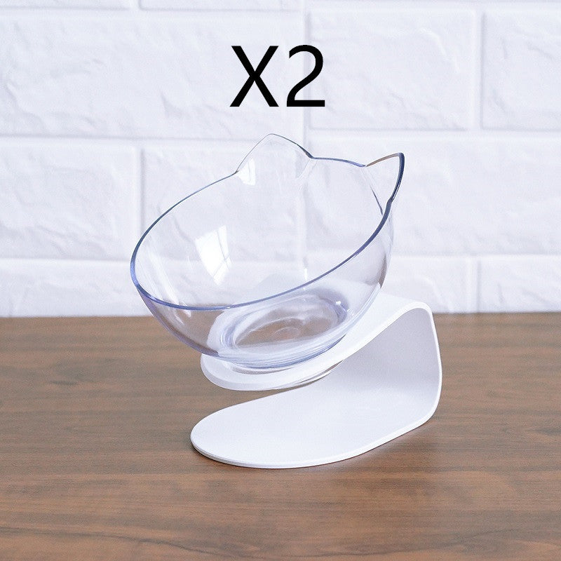 Cat Double Bowl - Elevated 15° Tilted Design for Neck Protection