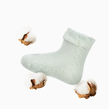 Chaussettes mi-tube fines en maille pour bébé