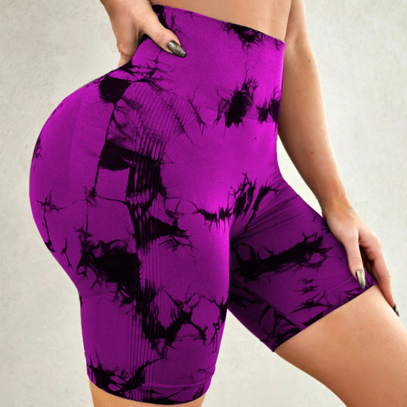 Pantalon de Yoga imprimé Tie-dye, short de Fitness à séchage rapide, Sexy, taille haute, Leggings de levage des hanches, pour femmes, été