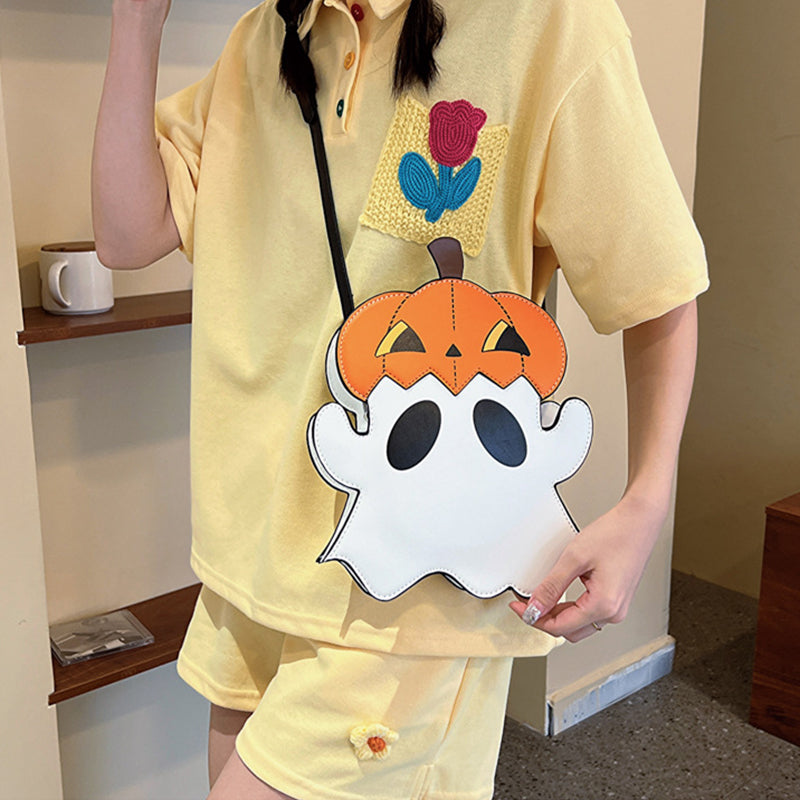 3D Halloween Character Bag - Cute Pumpkin & Ghost Crossbody Purse for Festive Fun