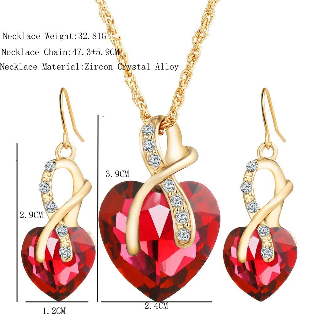 Heart-shaped Austrian Crystal Earrings - Elegant & Stylish