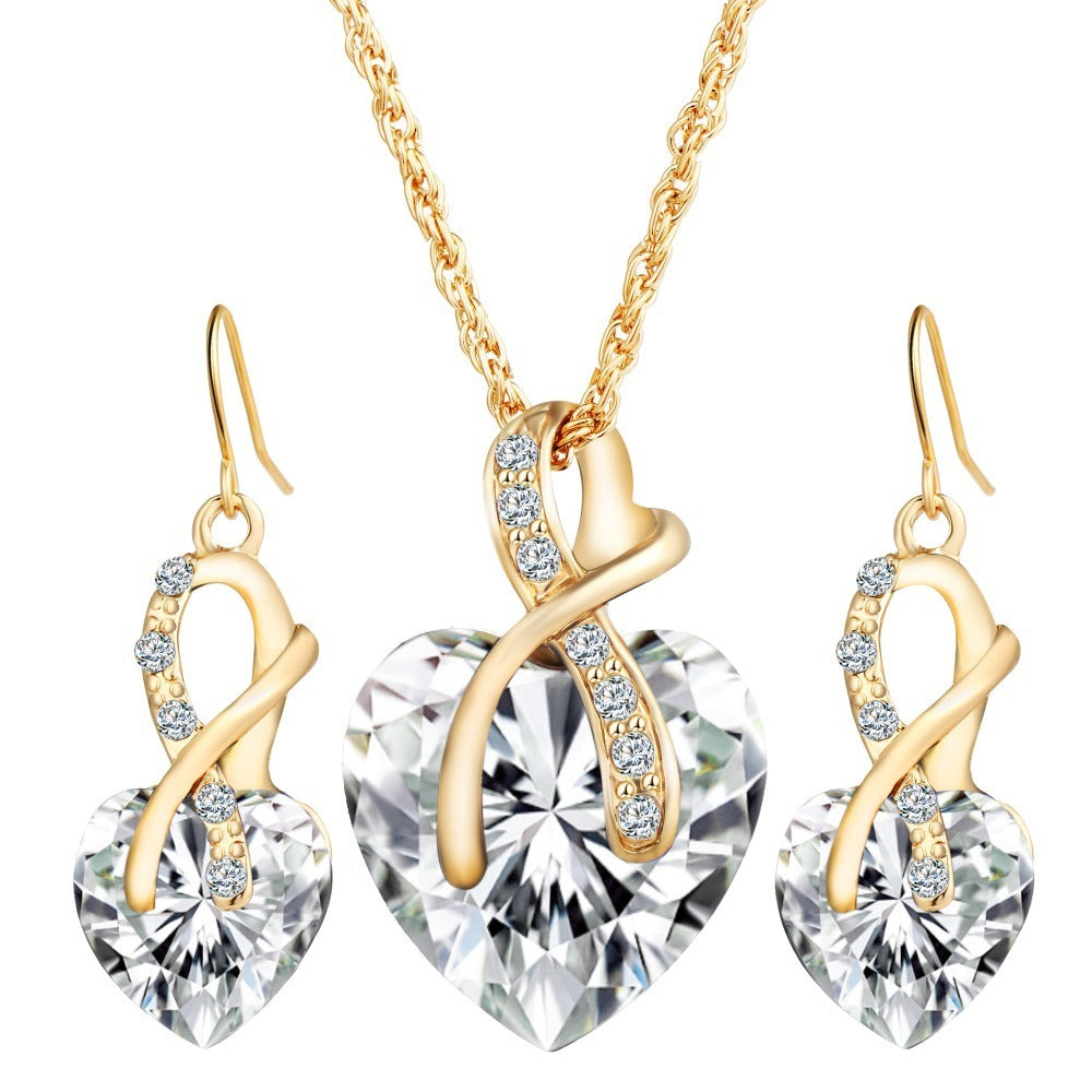 Heart-shaped Austrian Crystal Earrings - Elegant & Stylish