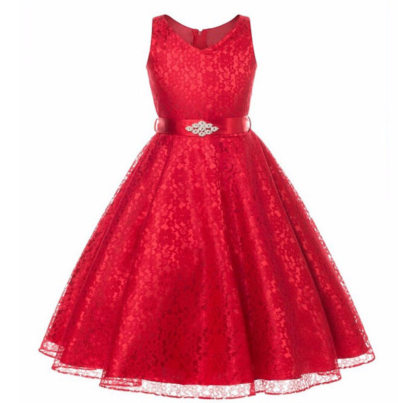 Enfants filles robe enfants Costume filles robe dentelle robe Tong vente en gros