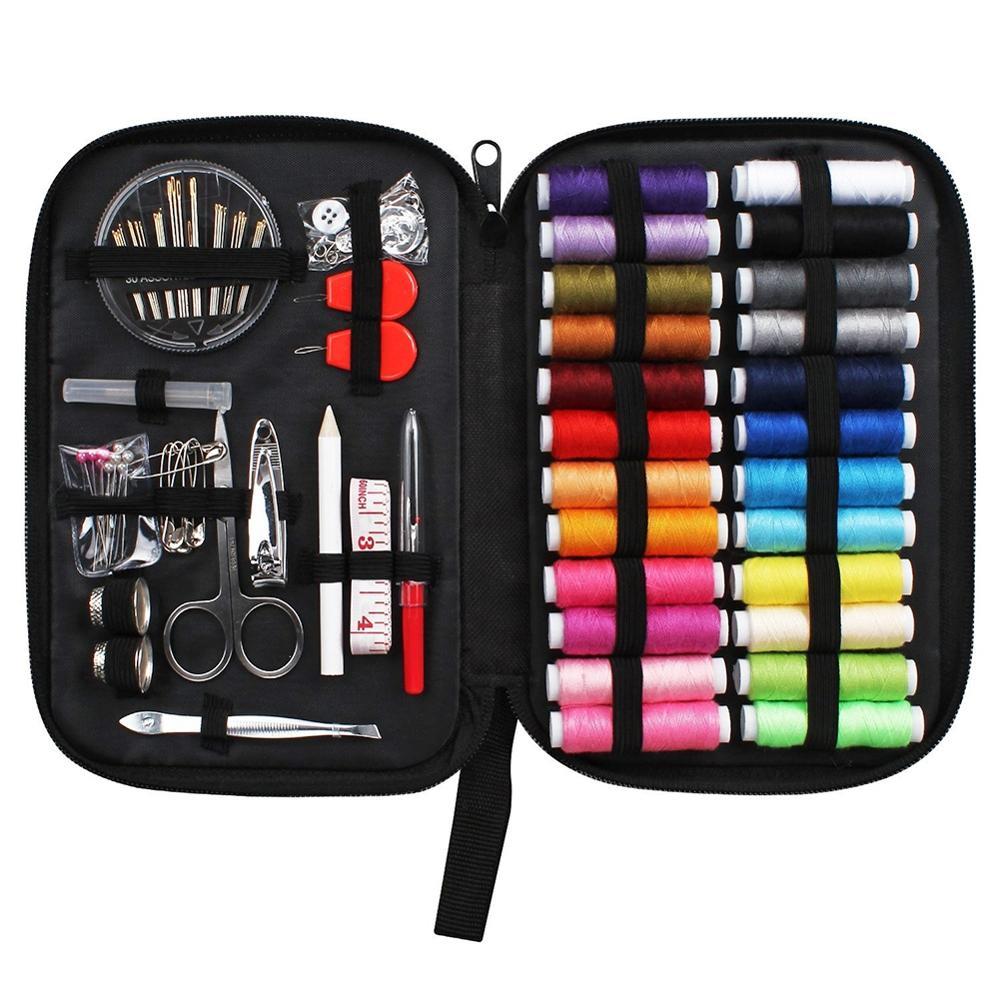 Sewing Kit Travel Bag Black Zipper Bag
