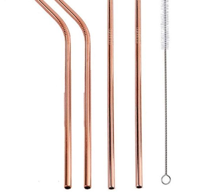 Colorful Reusable Stainless Steel Straws 4PCS/Pack