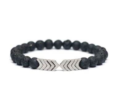 Lila pil män och kvinnor Naturstensarmband Volcanic Stone Magnet armbindel