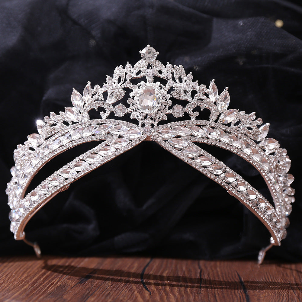Bröllop Crown Huvudbonad Bröllopsbröllop Rhinestone Bröllop Style Crown Accessoarer