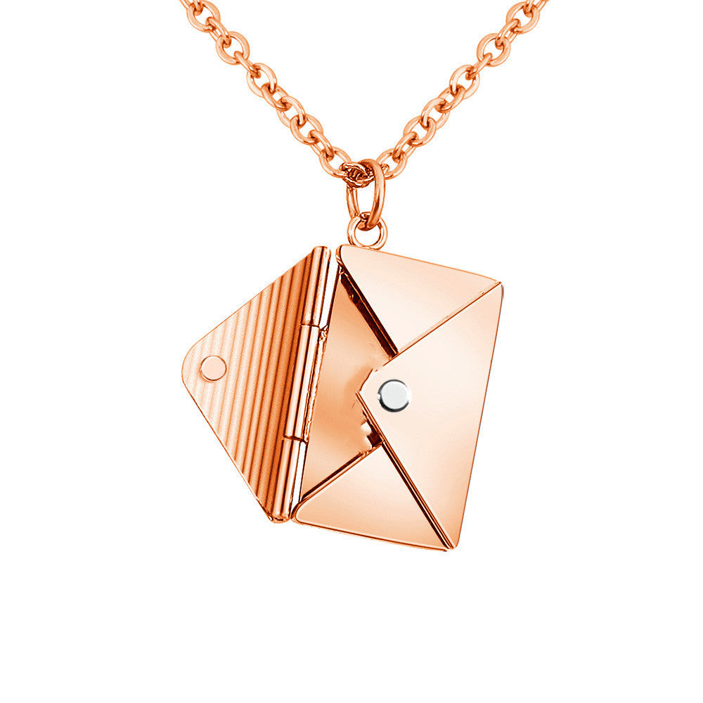 MloveAcc Genuine 925 Sterling Silver Tight Necklace Women Envelope Lover Letter Pendant Best Gifts for Girlfriend