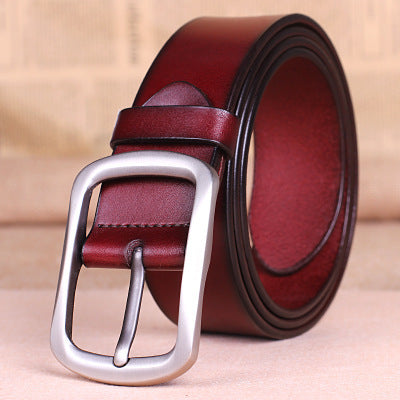 Men's Pure Leather Belt Buckle Young to Middle-Aged All-Match - Timeless Authenticity