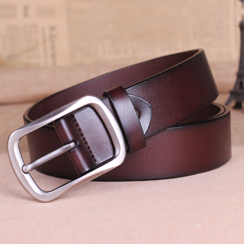 Men's Pure Leather Belt Buckle Young to Middle-Aged All-Match - Timeless Authenticity