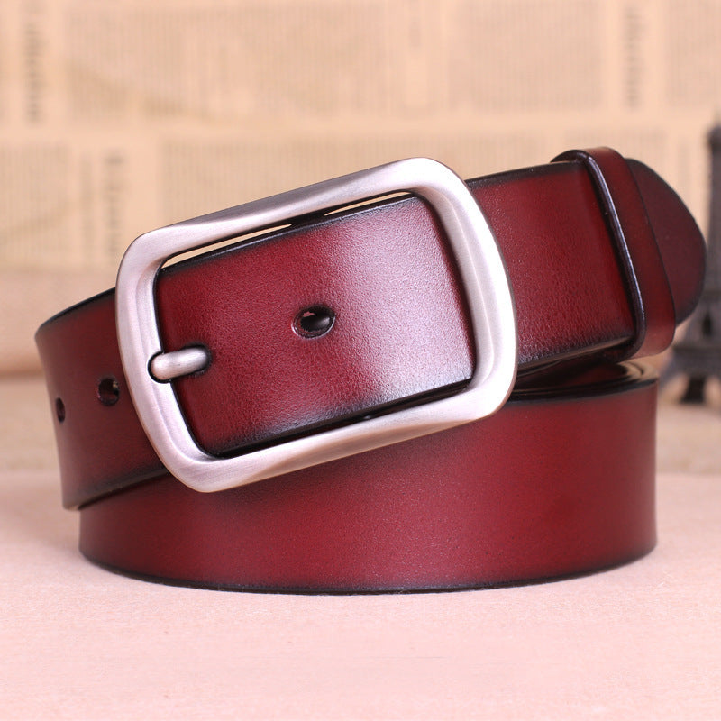 Men's Pure Leather Belt Buckle Young to Middle-Aged All-Match - Timeless Authenticity