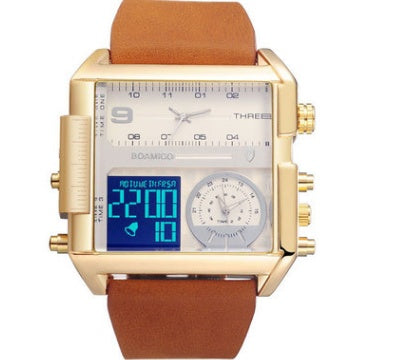 Montre de sport pour hommes, bracelet militaire, chronographe numérique, pour hommes, rektangel kvarts, brassard