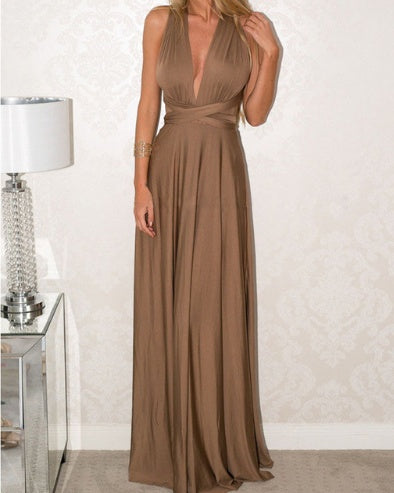 Robe Maxi Boho Convertible à Bandage pour Femmes
