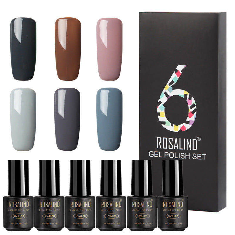 Professional Fine Nail Polish Collection - 6 Bottles Set | High-Quality Multi-Color Variety