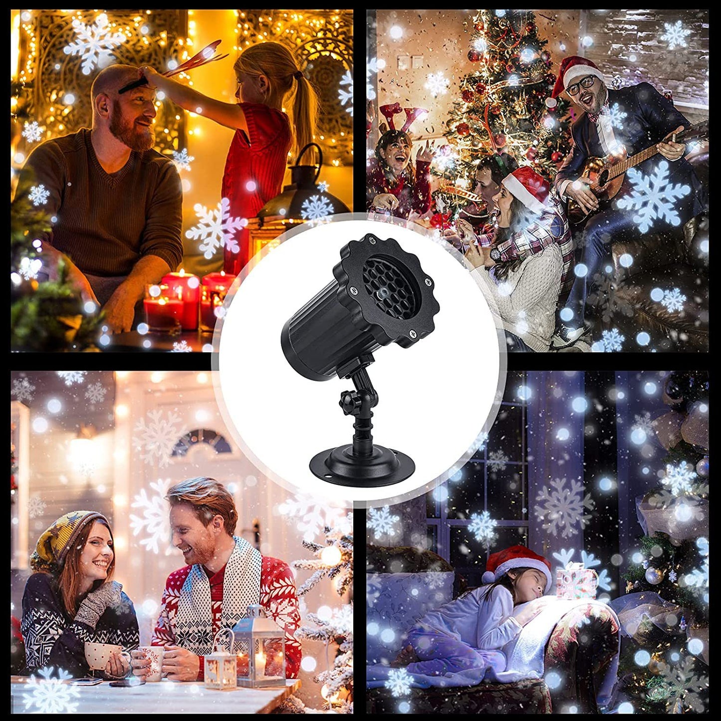 LED Noël Blizzard Flocon De Neige Lumière Laser Projecteur De Neige En Mouvement Jardin De Neige Projecteurs Laser Lampe Pour La Fête Du Nouvel An Décor Lampes À Gazon