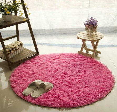 Fluffig rund matta Mattor för vardagsrumsinredning Fuskpälsmatta Barnrum Långa plyschmattor för sovrummet Shaggy Area Matta Modern matta
