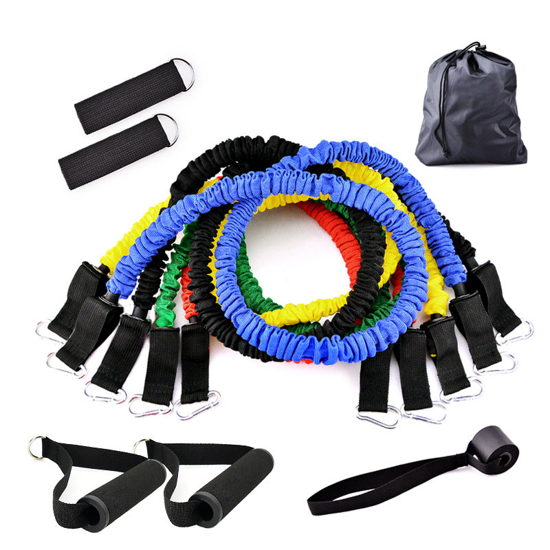 Professional Portable Fitness Rally - Complete Resistance Band System (5 Bands, 10-30 lbs, 1.2m Length)