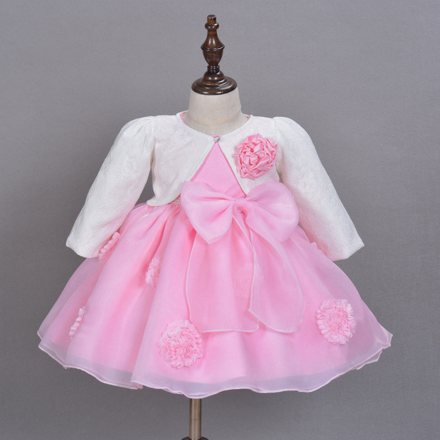 Spring/Summer Infant Baby Child Princess Dress - Pink Flower Girl Dress