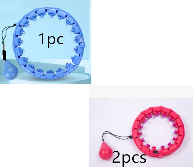 Professional Adjustable Smart Hula Hoop - ABS No-Fall Technology (18/21/24 Knots, Pink/Purple)