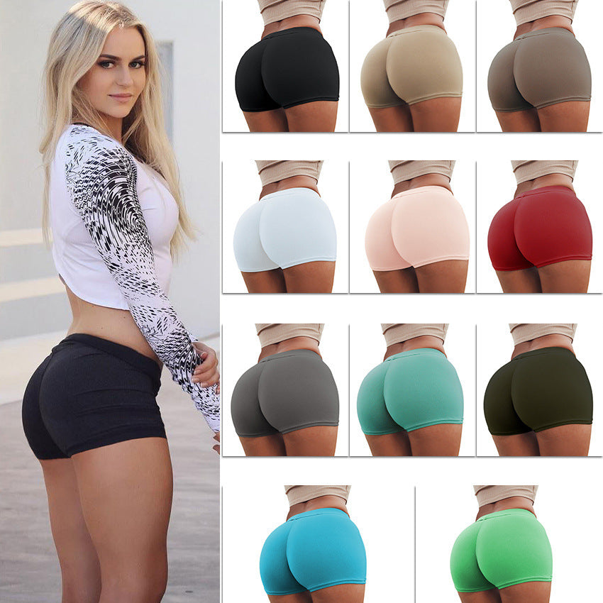 Short de sport de Yoga, extensible, taille haute, sans couture, court froissé, fesses