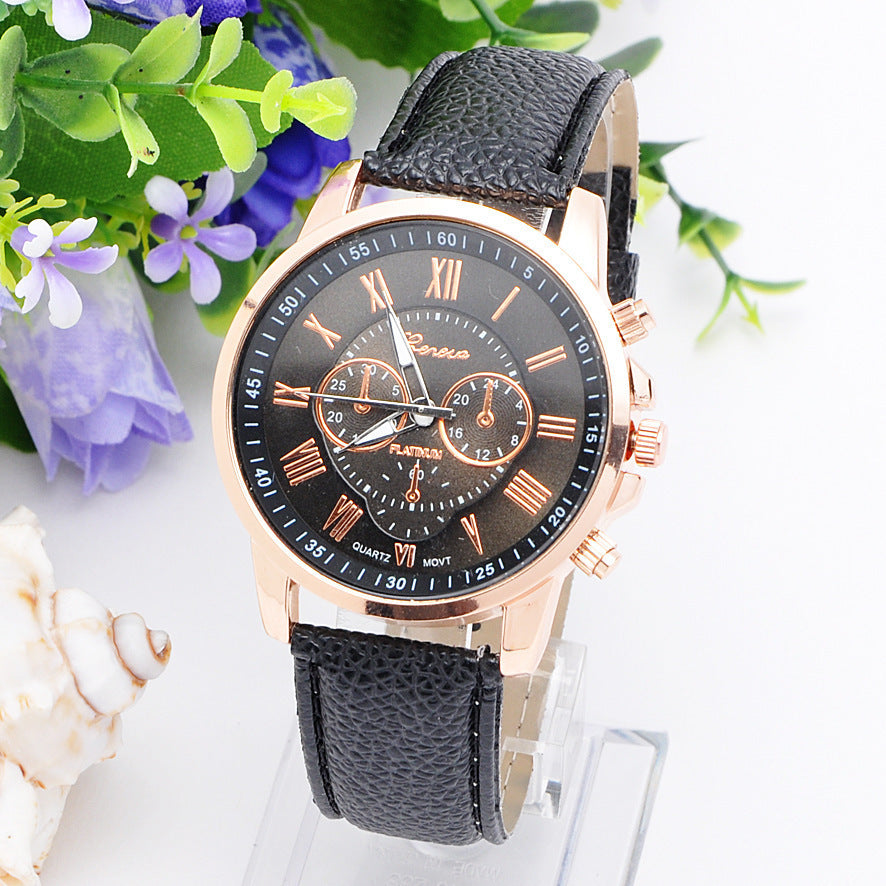 Three Eye Watches Retro GENEVA Geneva Students Couples Watches Men's Belts Quartz Trends Watches - Stylish Functional Reliable Trendy Timeless Modern
