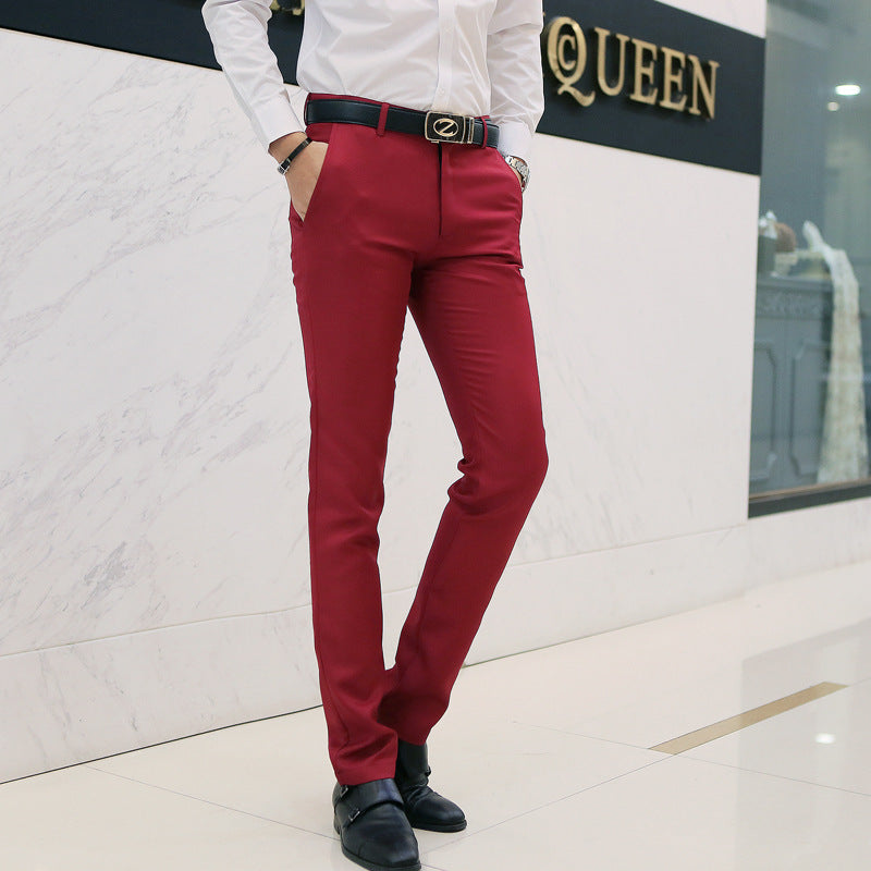 Casual business byxor herr koreanska slim fit casual byxor