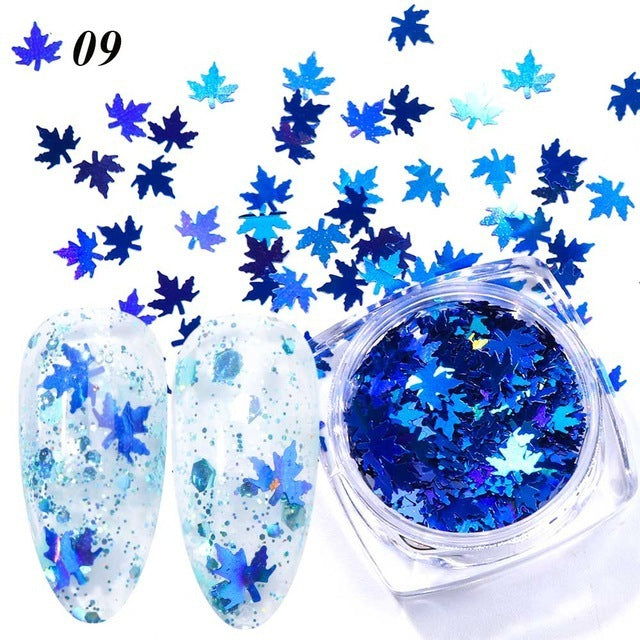 Autumn Maple Leaf 3D Sequins - Mixed Color Gradient | Leaf Drop Design 1 Box Set