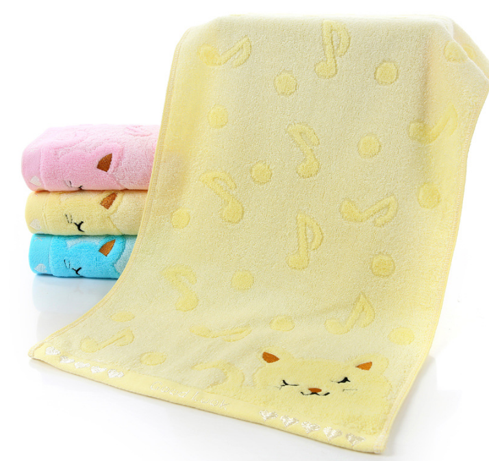 Serviettes de bain pour le visage de chaton en fibre de bambou