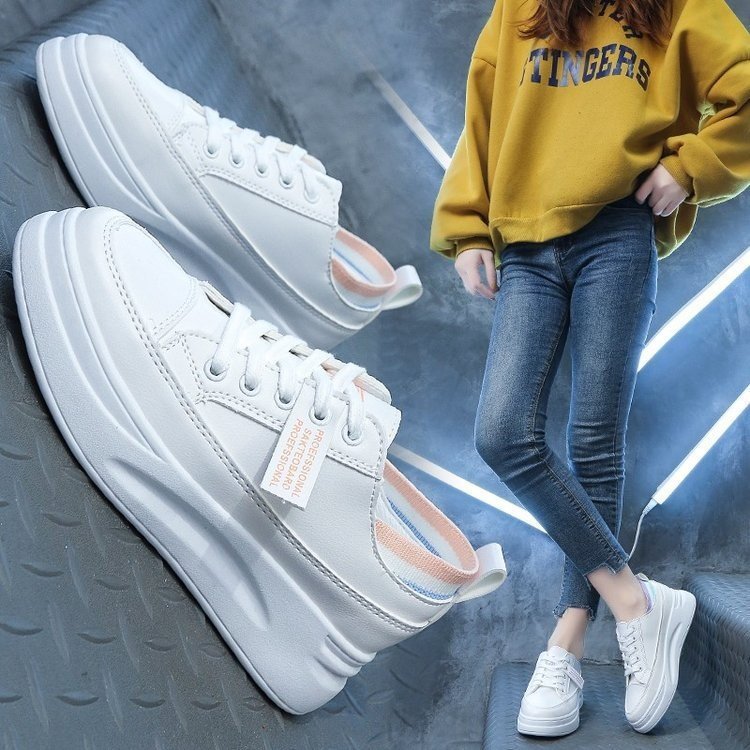 Mode Sport Höga Casual Skor Vita Skor Dam