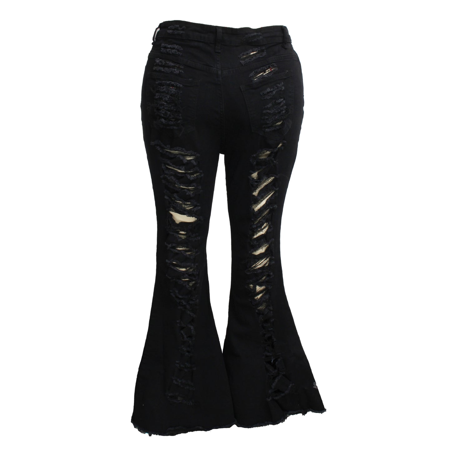Jeans uniques à la mode, pantalons extensibles de grande taille à cloche