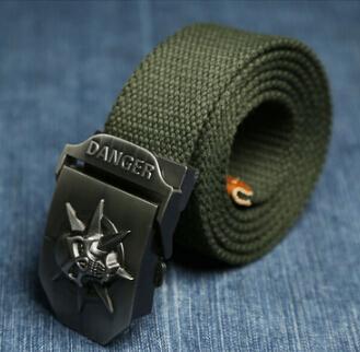 Men's Canvas Skull Metal Belt - Rebellious Edge
