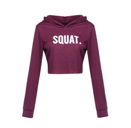 Women's Fashion Active Hoodies - Long Sleeve Crop Top