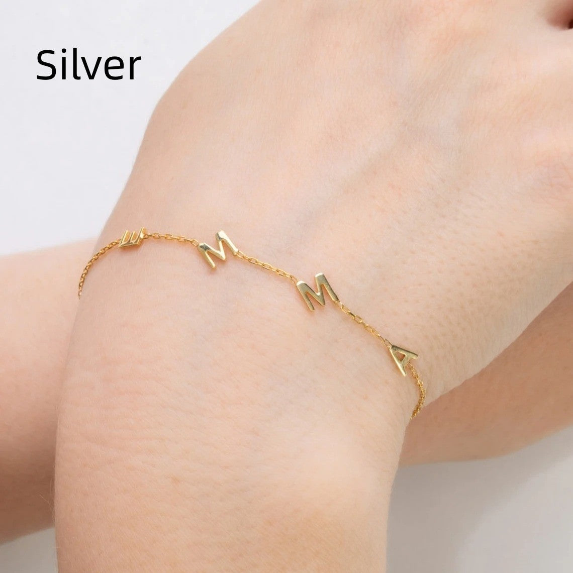 Anpassade bokstäver Namn Armband För Kvinnor Män Barn Rostfritt Stål Guldfärgade Initialer Hjärtarmband Smycken Födelsedagspresent