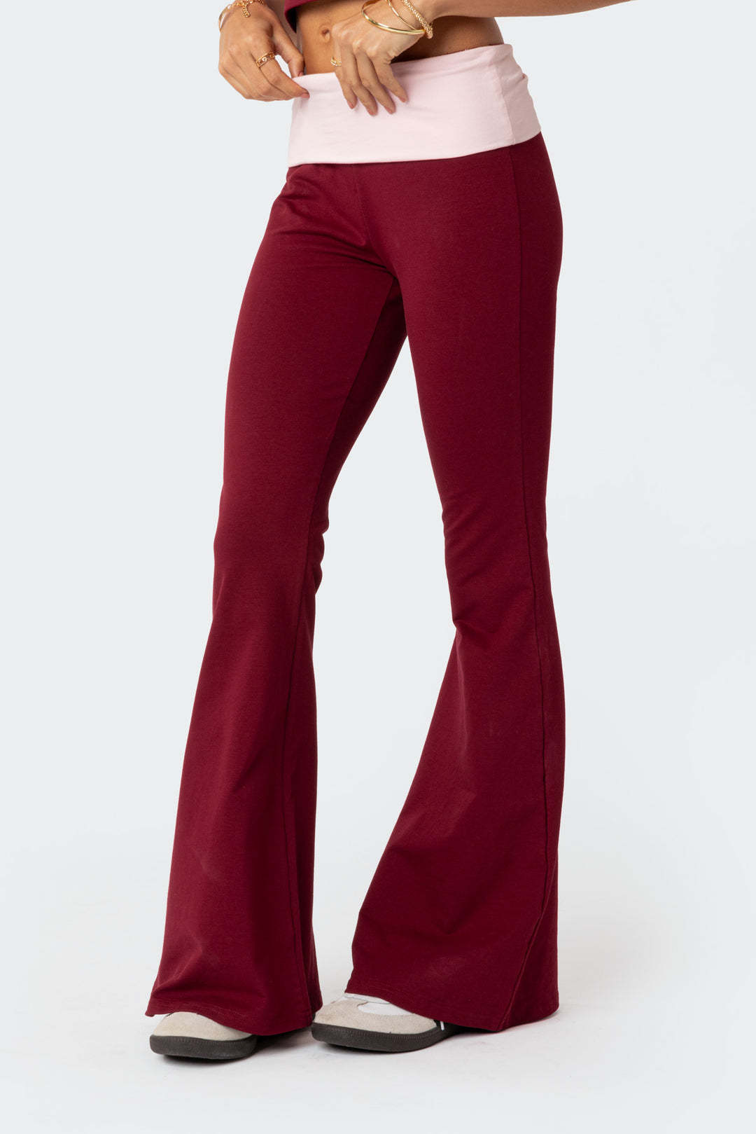 Slim-fit bantning Anti-midja Låg midja Bell-bottom byxor
